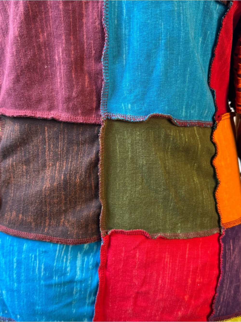 GreaterGood Patchwork Hoodie S/M 100% Cotton Nepal Boho Hippie Festival Jacket - Picture 8 of 12